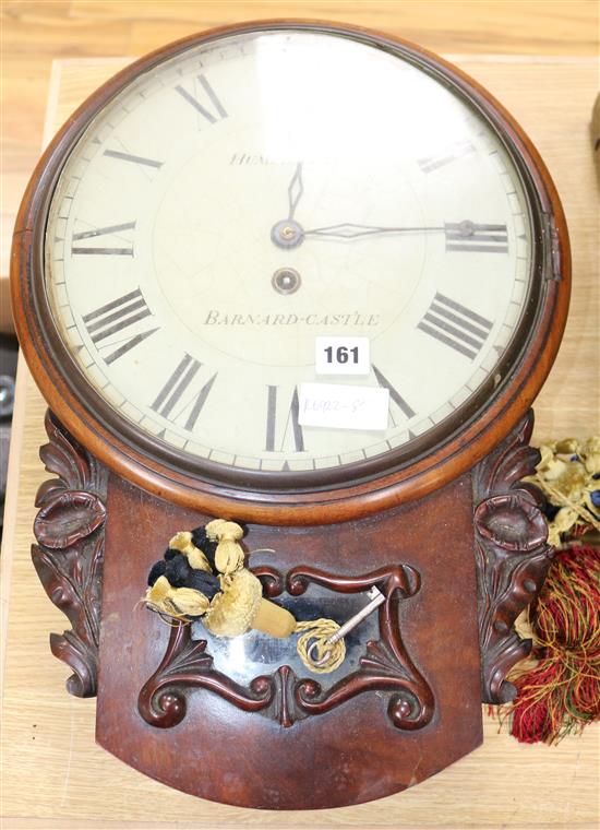 A Victorian drop dial timepiece, Humphrey, Barnard Castle H.56cm.